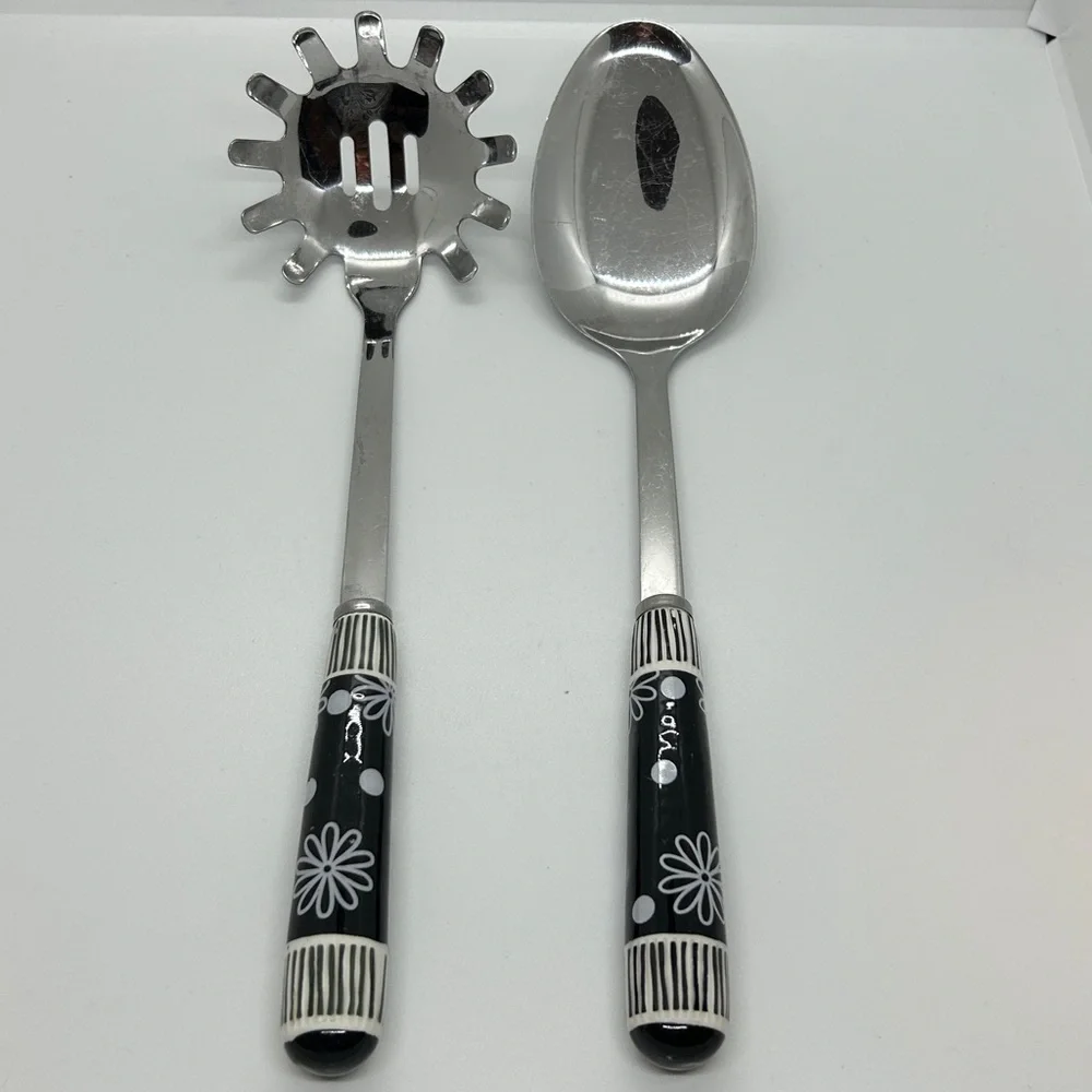 Temptations by Tara Old World 2 Piece Ceramic Stainless Steel Utensil Set